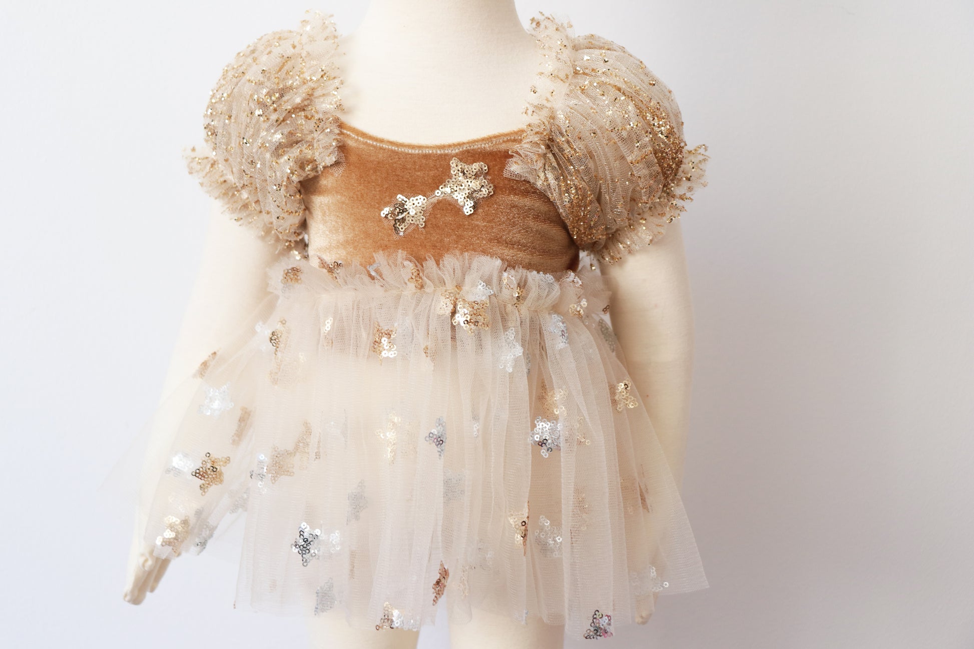 FLEUR MARGOT photography prop dress for girls with shimmering tulle and star embellishments