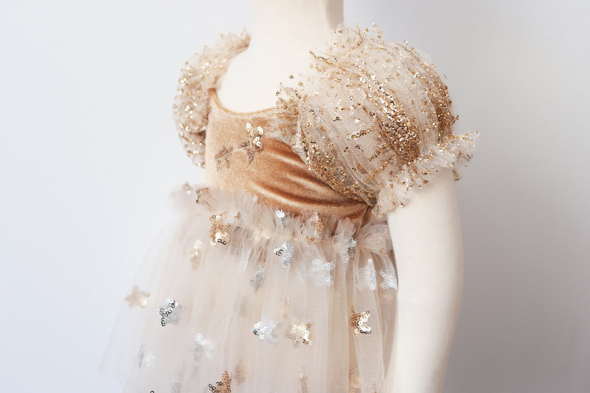 FLEUR MARGOT photography prop dress for girls with sparkling sequins and soft tulle skirt