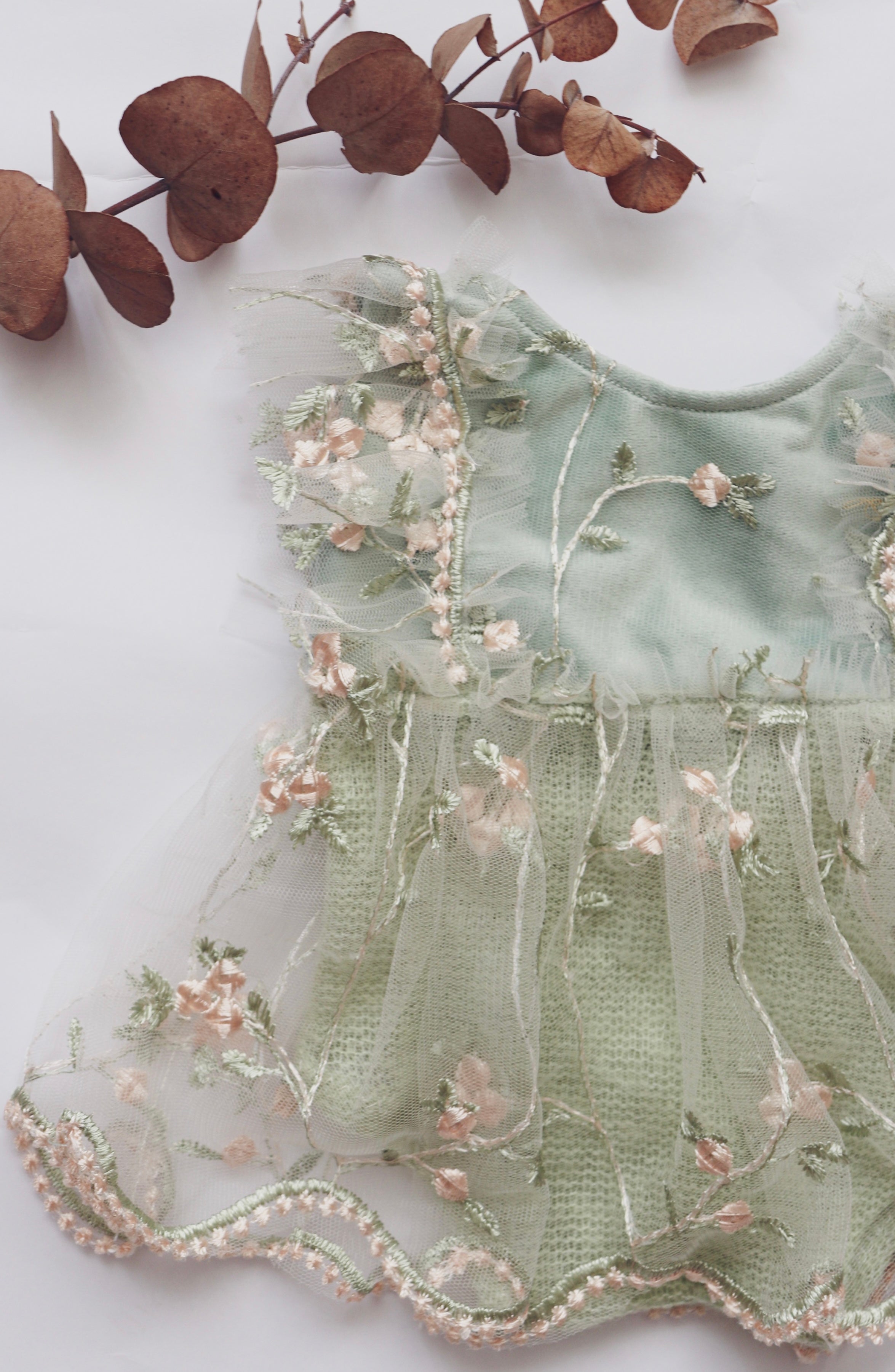 Newborn Dress with Floral Embroidery Mini Charlotte