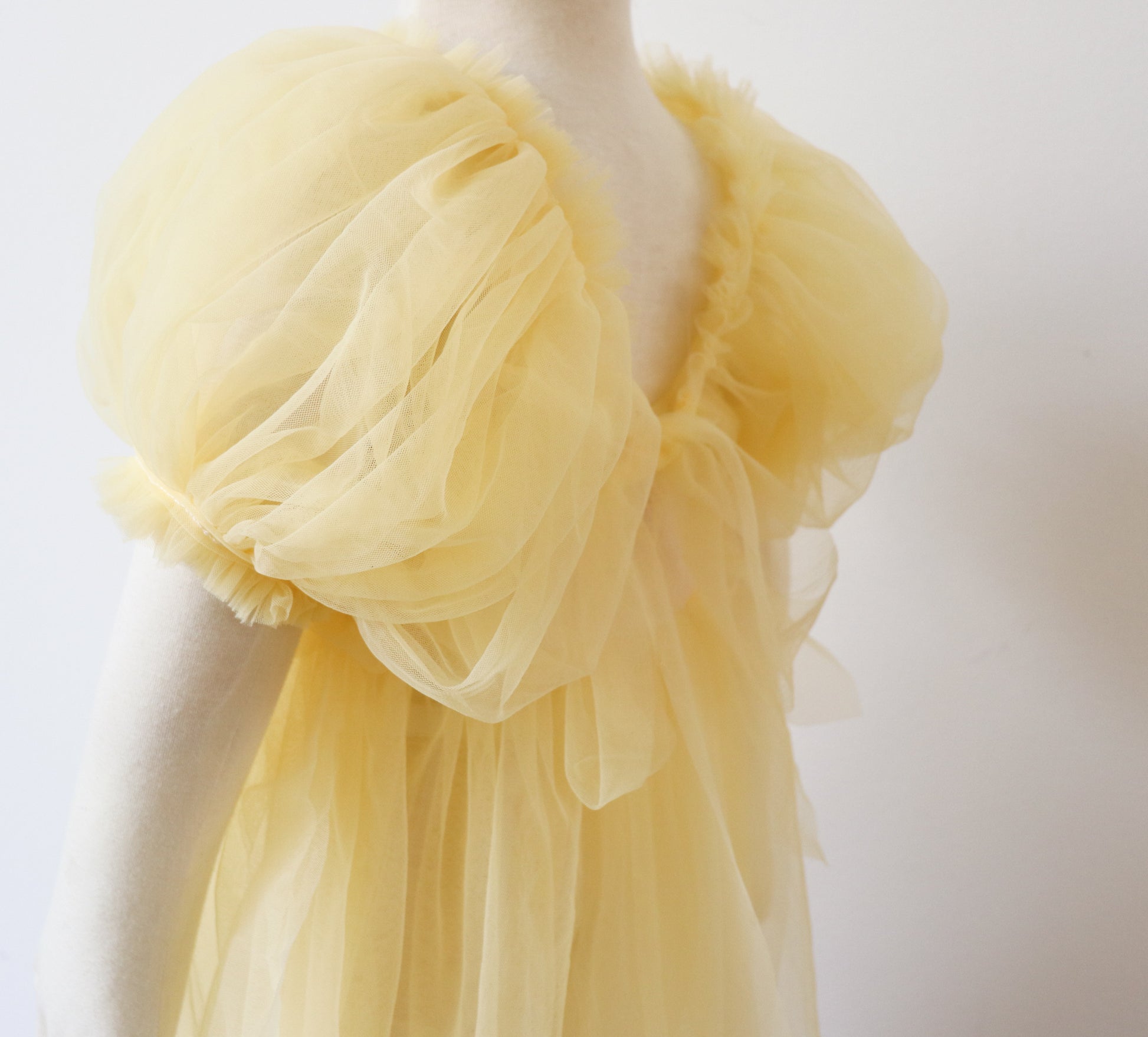 FLEUR MARGOT yellow floral sitter romper dress with puff sleeves and delicate tulle fabric