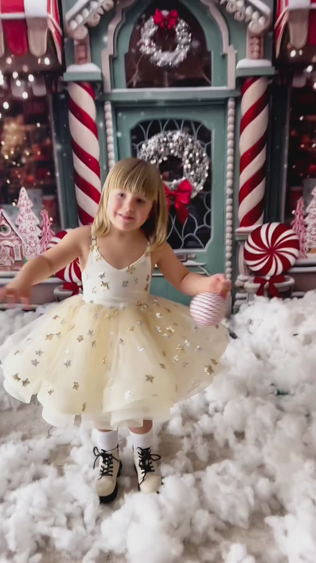 Sitter Christmas  Stars Dress for Photos Ruffle Dress